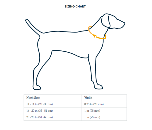 FRONT RANGE COLLAR SIZING CHART