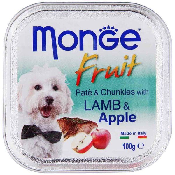 monge fruit pate lamb apple dog tray food