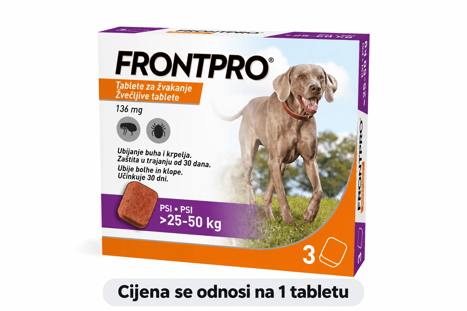 Frontpro tablete za pse protiv buha i krpelja